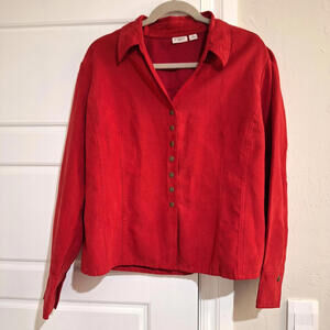 Cato XL Maroon Red Soft Tailored Jacket Shirt Button Up Long Sleeve Workwear